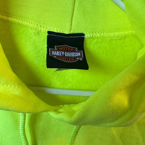 New, Unworn Harley-Davidson Safety Green Pullover Hoodie size Medium - Picture 4 of 6